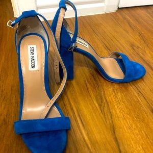 Steve Madden blue suede sandal heels
